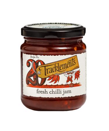 Tracklements Fresh Chilli Jam Sticky Sweet Spicy Flavours Ideal Condiment for Creamy Cheeses and Houmous or Pair with Meats Fish or Vegetables Gluten Vegetarian and Vegan Friendly 250g Jar