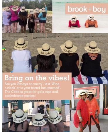 Women's Floppy Beach Sun Hat - Hello Sunshine Embroidered Straw Hat for Vacation & Honeymoon - Foldable Large Brim - Buy Online on SooperMarket.com