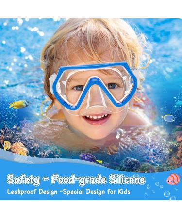 Buy Children's Diving Goggles - 180 Snorkel Mask with Nose Protection & Earplugs for 4-12 Years - Blue - Buy Online on SooperMarket.com