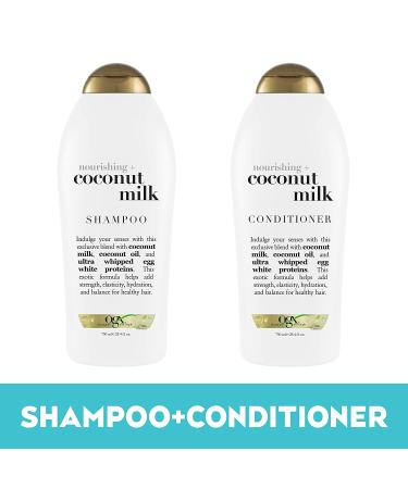 OGX Nourishing + Coconut Milk Shampoo & Conditioner Set - 25.4 Fl Oz (Pack of 2) - Buy Online on SooperMarket.com