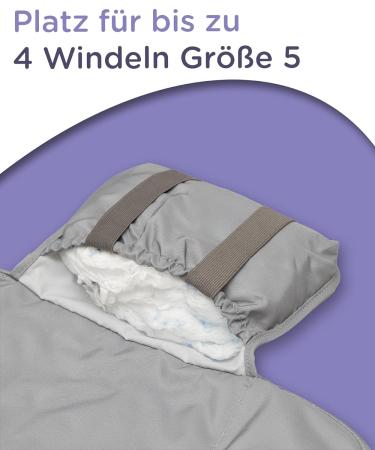 Jubi Changing Mat Grey | Organic Cotton & koTex Polyester | Portable Diaper Mat for 4 Diapers & Wipes - Buy Online on SooperMarket.com