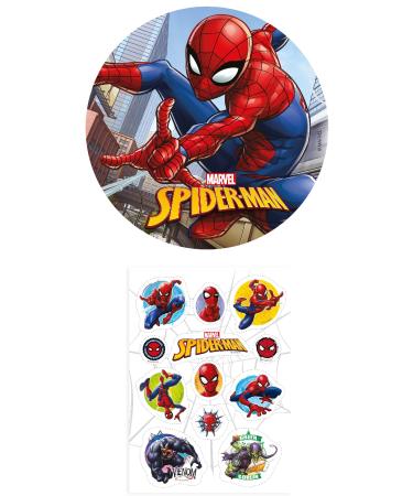 Dekozauber24 Spiderman Edible Cake Toppers + 20x Cupcake Toppers for children birthday parties superhero cake decoration (Spiderman No. 1
