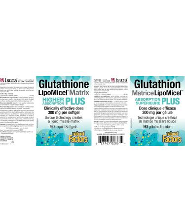 Natural Factors Glutathione LipoMicel Matrix 300mg per softgel 90 liquid softgels Antioxidant Support High Absorption Easy to Swallow - Buy Online on SooperMarket.com