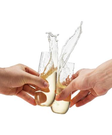 36 Pack Stemless Plastic Champagne Flutes - 9 Oz Clear Toasting Glasses | Shatterproof, Recyclable, BPA-Free - Munfix - Buy Online on SooperMarket.com