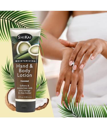 ShiKai Coconut Hand & Body Lotion - Plant-Based Hydration for Dry Sensitive Skin | Rich in Botanical Extracts Creamy Texture (8 oz - Buy Online on SooperMarket.com