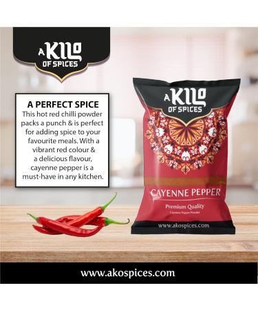 Cayenne Pepper Powder 1 kg - Premium Quality Ground Chili Spice for Tacos & Seasoning | Vegan-Friendly - Buy Online on SooperMarket.com