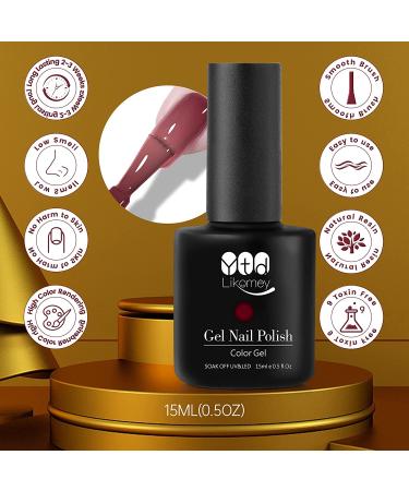 YTD Likomey Color Changing Gel Nail Polish 15ml - Burgundy Red to Nude Pink - Thermal Mood Temperature Change - UV Salon Quality for Autumn/Winter Manicure - Buy Online on SooperMarket.com