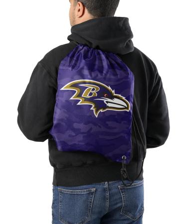Baltimore Ravens NFL Big Logo Camo Drawstring Backpack | Official Team Merchandise - Buy Online on SooperMarket.com