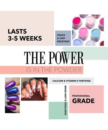 Revel Nail Chrome Glitter Dip Powder 8-Pack - Chip Resistant with Vitamin E and Calcium for DIY Manicure - Buy Online on SooperMarket.com