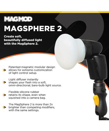MagSphere 2 Flash Diffuser by MagMod | Magnetic Light Modifier | Enhanced Features | Lightweight Control - Buy Online on SooperMarket.com