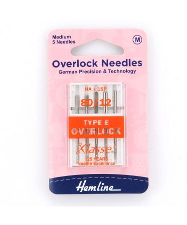 Hemline H107.E Med (E) Overlocker Machine Needles | 5x 80/12 | Overlocker/Serger