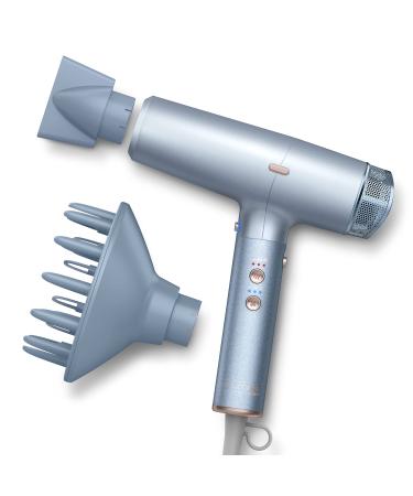 INFINITIPRO by CONAIR DigitalAIRE Hair Dryer | Frizz-Eliminating Hair Dryer with Diffuser | Hair Blow Dryer with Up To 5x More Speed for Higher Air Pressure & Drying Power | Blue Light Blue 5 Piece Set