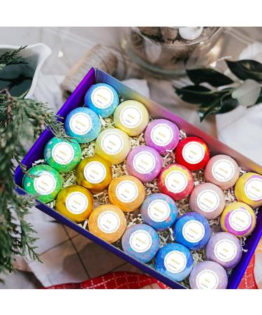 Organic 24pcs Bath Bombs Gift Set - Natural Ingredients Bubble Bath Fizzes Spa - Ideal Birthday Easter Gift for Her/Girlfriend/Wife - Buy Online on SooperMarket.com