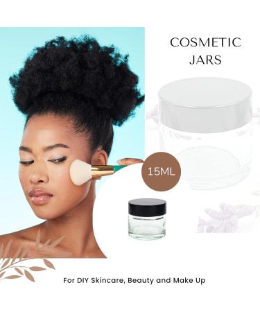 Clear Glass Ointment Jar with Airtight Black Urea Lid - Perfect for Balms Creams Lotions and More (12 15ml) 12 15ml - Buy Online on SooperMarket.com