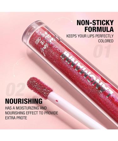 LANGMANNI 10 Colors High Shine Lipgloss Set - Diamond Gliter Shimmer Liquid Lipstick Kit for Girls - Buy Online on SooperMarket.com