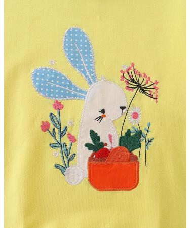 Girls Cotton Sweatshirt with Bunny Print | Long Sleeve Pullover for 4-5 Years Old | Toddler Casual Jumper | Age 1-12 Years - Buy Online on SooperMarket.com