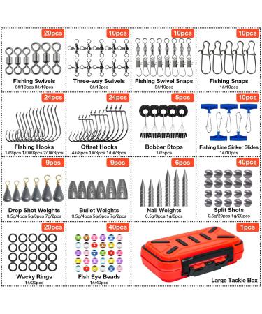 GOANDO 238 Pcs Fishing Lures Tackle Box - Bass Trout Salmon Attractants & Accessories for Spoon Lures, Soft Plastic Worms, Crankbait Jigs & Hooks - Buy Online on SooperMarket.com