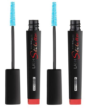 Maybelline New York Lash Stiletto Ultimate Length Waterproof Mascara Makeup Very Black 2 Count Waterproof very black 0.22 Fl Oz (Pack of 2)