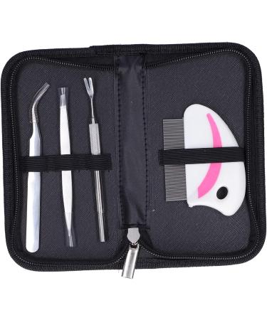 GFRGFH 4pcs Stainless Steel Lice Treatment Tools Set | Easy-to-Use Fork Clip & Tweezers Comb for Effective Lice Removal - Buy Online on SooperMarket.com
