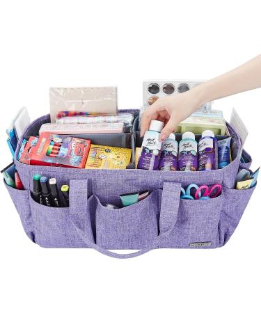 HOMEST Craft Organizer Tote Bag - Purple Art Caddy for Scrapbooking & Crafts Supplies - Buy Online on SooperMarket.com