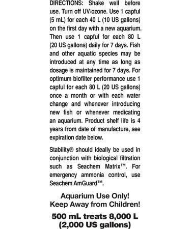 Seachem Stability Fish Tank Stabilizer 500ml - Freshwater & Marine Aquarium Solution - Buy Online on SooperMarket.com