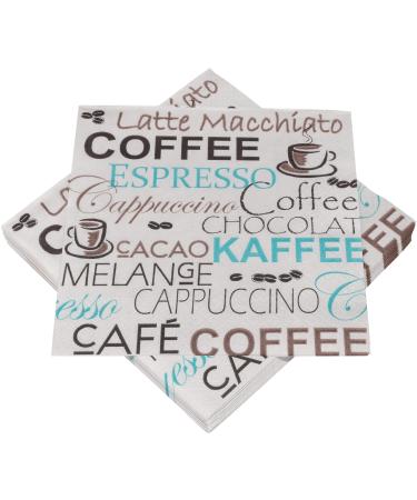 HEKU Caf motif cocktail napkins 3-ply 25 x 25 cm 150 pieces stylish design ideal for celebrations conveniently packaged