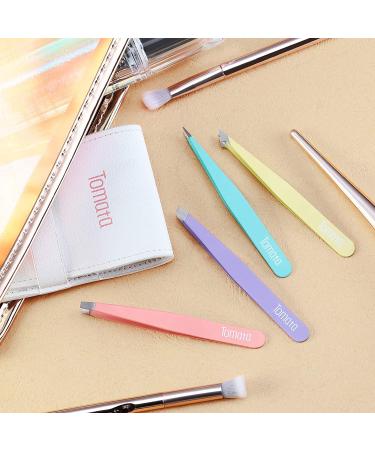 4-Piece Precision Eyebrow Tweezers Set - Slant & Pointed Tips for Hair Removal, Splinters & More - Buy Online on SooperMarket.com