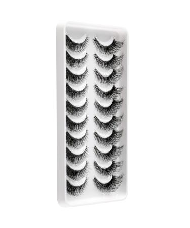 Shop 3D False Lashes - Handmade Natural Look Fluffy Strip Lashes | 10 Pairs Multipack - Buy Online on SooperMarket.com