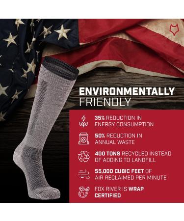 FoxRiver Snow Pack Over the Calf Merino Wool Skiing Socks 2 Pack - Black (Size 9-11.5) - Buy Online on SooperMarket.com