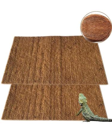 PINVNBY Reptile Carpet Natural Coconut Fiber Lizard Mat Pet Terrarium Liner Snake Bedding for Chamelon Turtle Bearded Dragon Iguana 2PCS