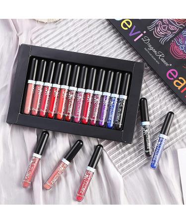12 Colors Glitter Lip Gloss Set - Gireatick Diamond Shimmer Metallic Liquid Lipstick Kit | Long-Lasting, Waterproof, Non-Stick Cup Lip Gloss - Buy Online on SooperMarket.com