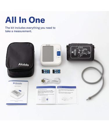 Alcedo Upper Arm Blood Pressure Monitor - Automatic Digital BP Machine with Wide-Range Cuff, LCD Screen, Talking Function, 2x120 Memory - For Home Use - Buy Online on SooperMarket.com