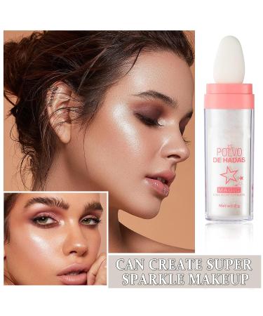 Polvo De Hadas White Moonbeam Body Glitter Highlighter Stick - Makeup Powder for Face, Eyes, Lips, Hair - Glow & Shine Brightening Formula - Buy Online on SooperMarket.com