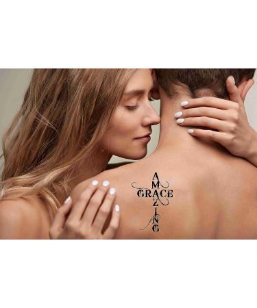 Dopetattoo 6 Sheets Temporary Tattoos Cross Grace | Neck, Arm, Chest | Amazing Designs - Buy Online on SooperMarket.com