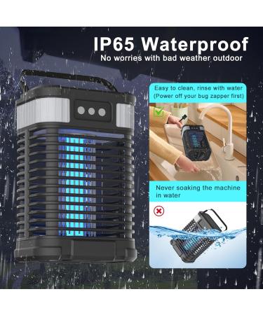 Buy Solar Insect Killer with Light Sensor | USB Rechargeable Mosquito Lamp | Waterproof Fly Destroyer - 4200V Non-Toxic UV Trap for Indoor & Outdoor Use - Buy Online on SooperMarket.com