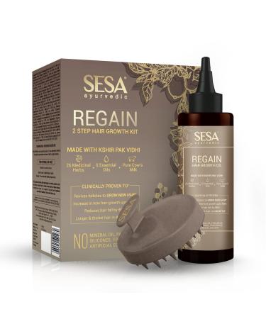 SESA Ayurvedic Regain 2 Step Hair Growth Kit I Clinically proven | manages Hairfall I facilitates Hair growth I 100% Natural I Ayurvedic certified