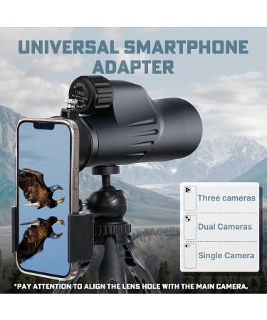 KEESYNC HD Monocular with Smartphone Adapter - 12x50 Sky Captain Telescope for Bird Watching & Outdoor Activities - Buy Online on SooperMarket.com