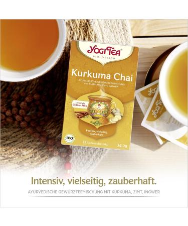 Yogi Turmeric Chai Herbal Tea - Organic Ayurvedic Blend for Golden Milk | 6 Pack (102 Bags) - Buy Online on SooperMarket.com
