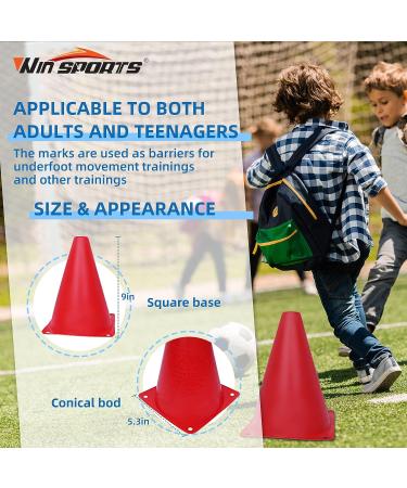 Win SPORTS Training Plastic Traffic Cones Set - 24 Pack 7 Inch Indoor Outdoor Agility Cones - Soccer Sports Equipment for Kids - Buy Online on SooperMarket.com