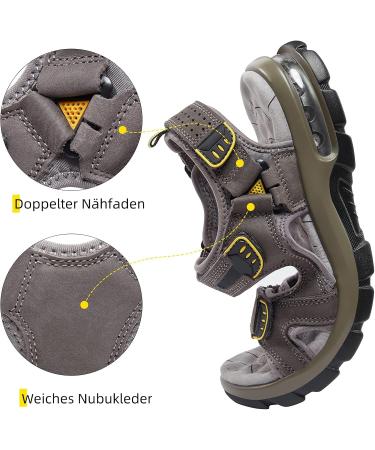 Outpro Men's Waterproof Outdoor Sports Sandals - Lightweight Leather Trekking & Hiking Sandals with Velcro Fastener - Size 45 EU - Perfect for Summer Adventures - Buy Online on SooperMarket.com