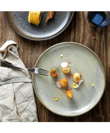 Serving Plates Steak Plate Ceramic Dinner Plate Circular Household Flat Plate Dinner Dessert Plate Kitchen Restaurant Ceramic Flat Plate for Appetizer Dinner and Desserts (Color : B) - Buy Online on SooperMarket.com