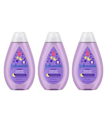 Johnson's Bedtime Baby Bubble Bath with NaturalCalm Aromas Hypoallergenic and Sulfate-Free Nighttime Bubble Bath 13.6 fl. oz Pack of 3 13.6 Fl Oz (Pack of 3)