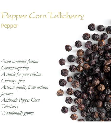 Organic Tellicherry Black Peppercorns for Grinder - Premium 100g Peppercorn Pack - Buy Online on SooperMarket.com