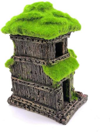 M2cbridge Aquarium Decorations Fish Hideout House Betta Cave with Green Lifelike Moss (Style 3) - Buy Online on SooperMarket.com