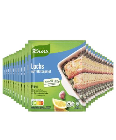 KNORR FILM MISSION Salmon on leaf spinach for a delicious fish Court without taste -enhancing additives 23x 28 g salmon on leaf spinning 28 g (23 Pack)