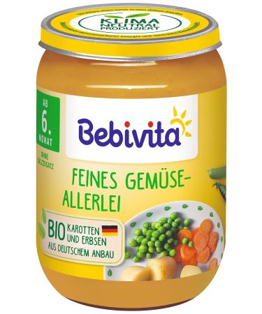 Bebivita Vegetables Fine Vegetable Mix Pack of 6 (6 x 190 g) DA12601 F. Vegetable Mix 190g 190g Vegetable Mix