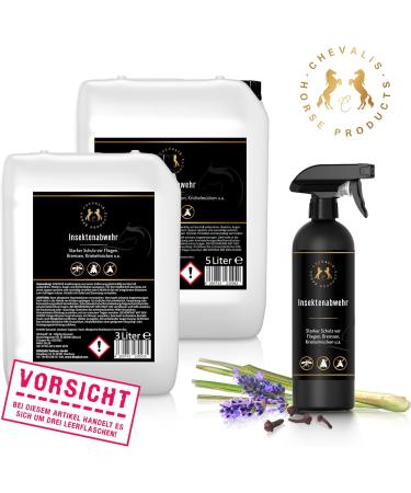 Chevalis Insect Protection Horse Spray Bottle - 3 x 500ml Empty Bottles with Essential Oils & Geraniol - Effective Against Flies Mosquitoes & Ticks - Buy Online on SooperMarket.com