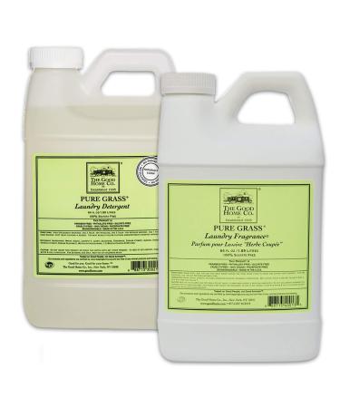 Natural Liquid Laundry Detergent Refill 64-Load (64 fl. Oz) + Liquid Laundry Fabric Softener 64 Oz. Refill - The Good Home (Pure Grass)