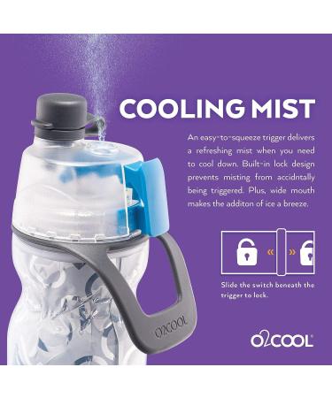O2COOL Mist 'N Sip Misting Water Bottle 2-in-1 Function | No Leak Pull Top Spout | 20 oz Reusable Sports Water Bottle (Baseball) - Buy Online on SooperMarket.com