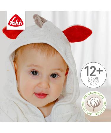 Fehn Baby Zebra Bathing Towel - Organic Cotton Hooded Poncho for Toddlers 55x110 cm - Soft Musselin Baby Bath Towel - Buy Online on SooperMarket.com